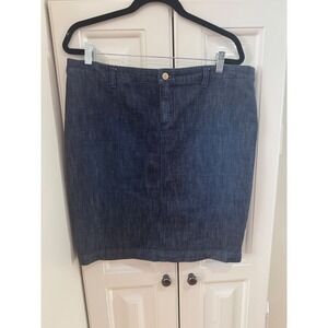 Lilly Pulitzer‎ Denim Skirt Women's Size 12 Dark Wash Stretch Casual Barbiecore